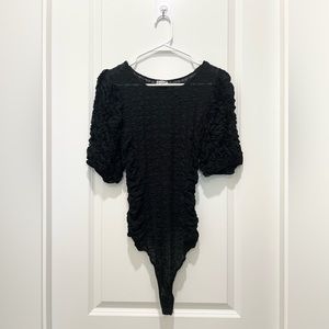 FREE PEOPLE Intimately Bodysuit Black Short Sleeve